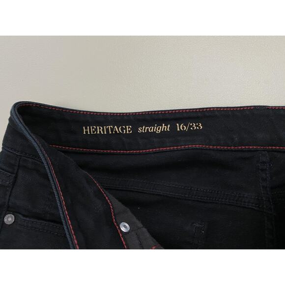 Talbots Heritage Straight Jeans Womens 16/33 Black Stretch Denim Fits 37x33 - Picture 11 of 14